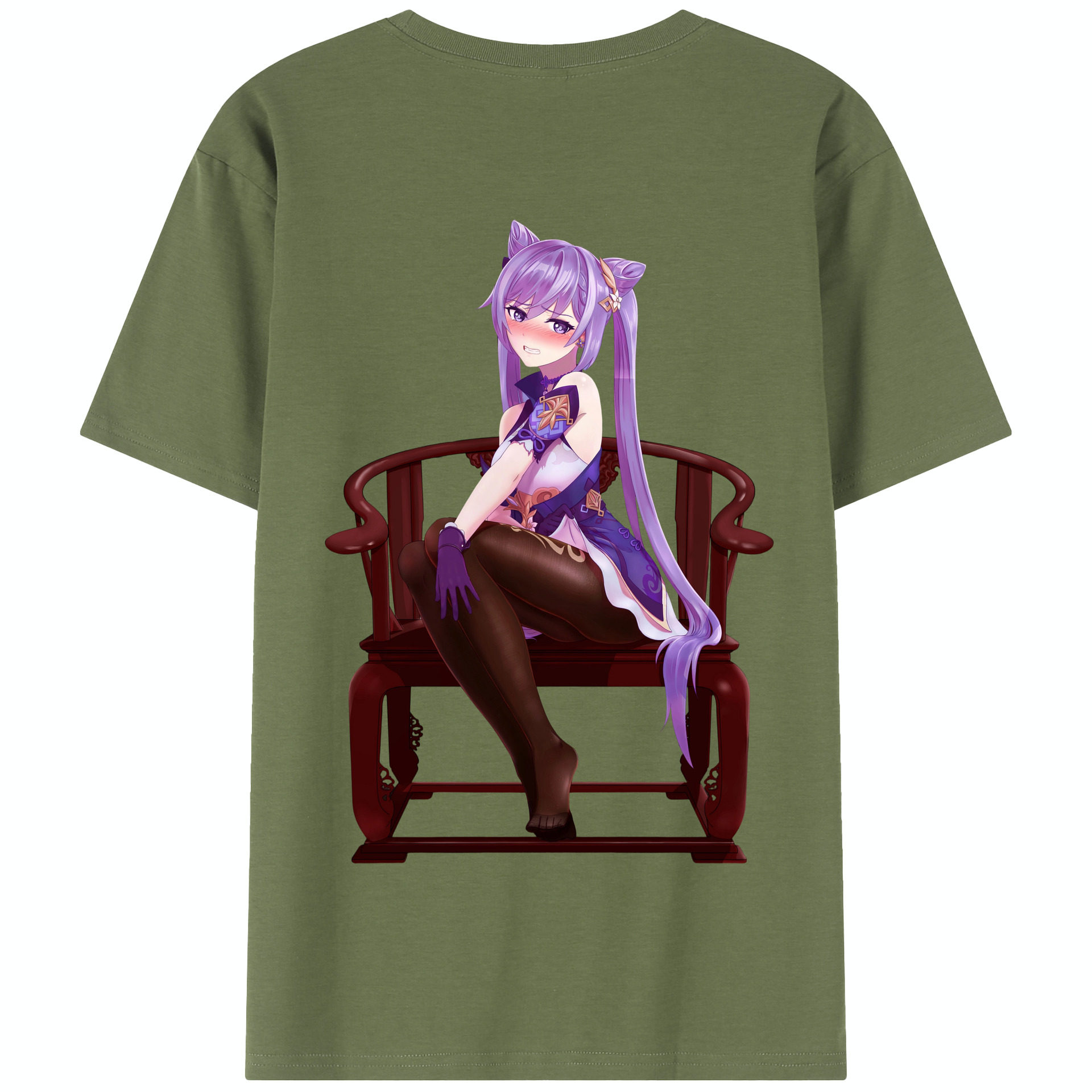 げんし神 刻晴 こくせい genshin Kokusei 綿100％半袖Tシャツ（背面プリント）